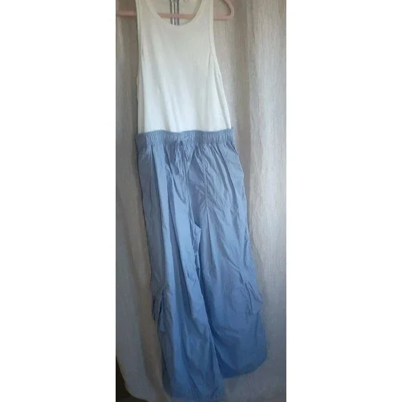 DAILY PRACTICE Messa Sleeveless Jumpsuit Women's Size L Light Blue Anthropologie - Picture 7 of 13